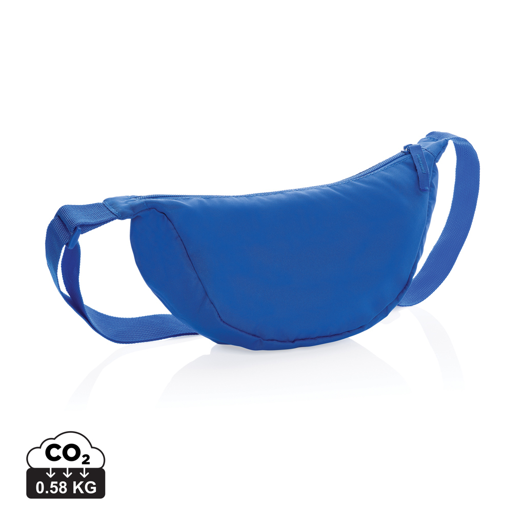 Sac demi-lune bandoulière personnalisable rPET Crescent Bleu royal